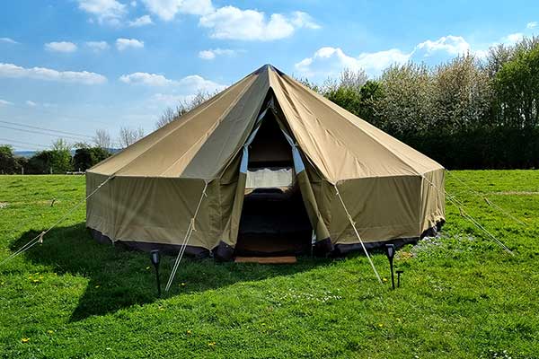 Large family glamping tent in Oxfordshire